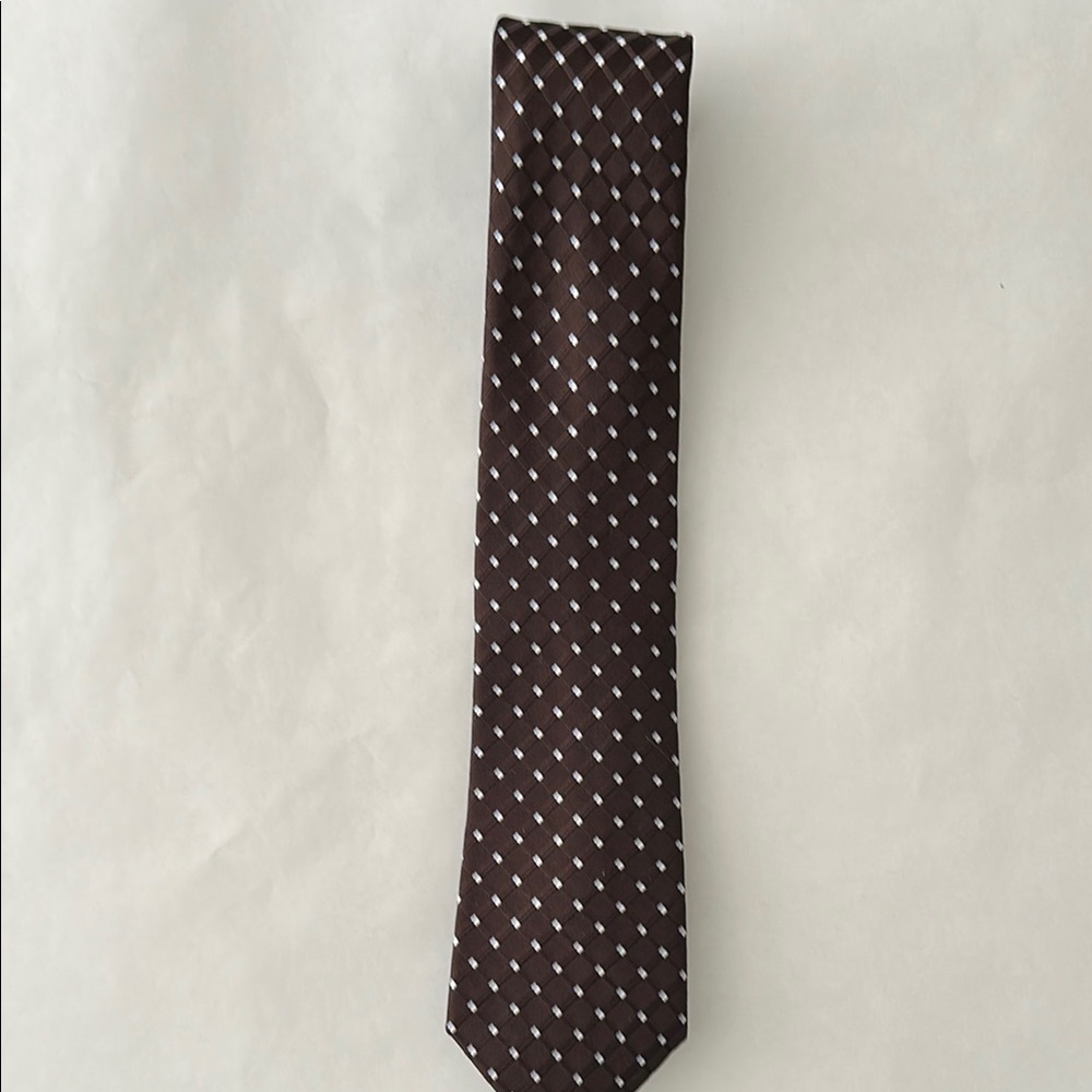 Van Heusen Brown and White Silk Tie